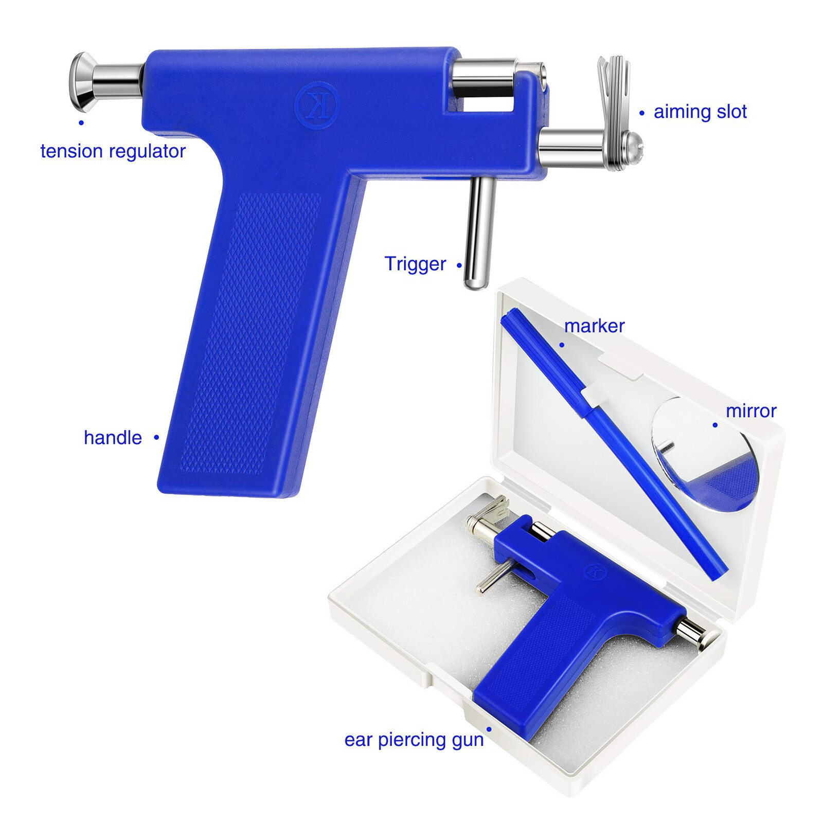125Pcs Ear Piercing Gun Kit Professional Piercing Tool Ear Nose Stud Earring Set