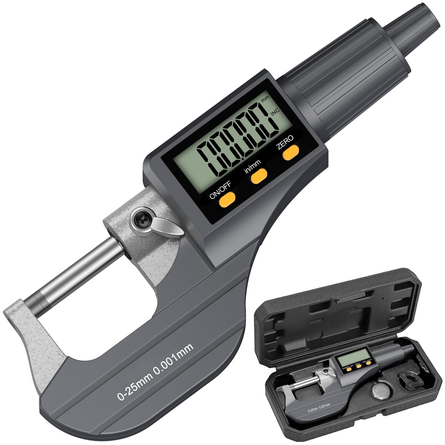 Digital Outside Micrometer 01" 25mm 0.00005" Precision Thickness Gauge LCD