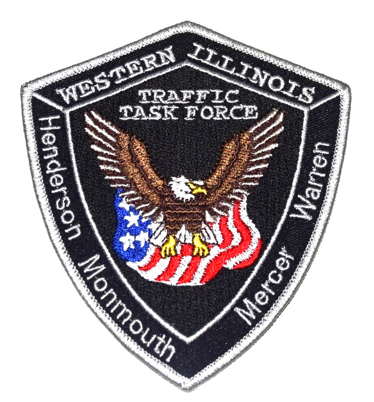 WESTERN ILLINOIS – TRAFFIC TASK FORCE – IL Police Patch FLYING EAGLE US FLAG 3D
