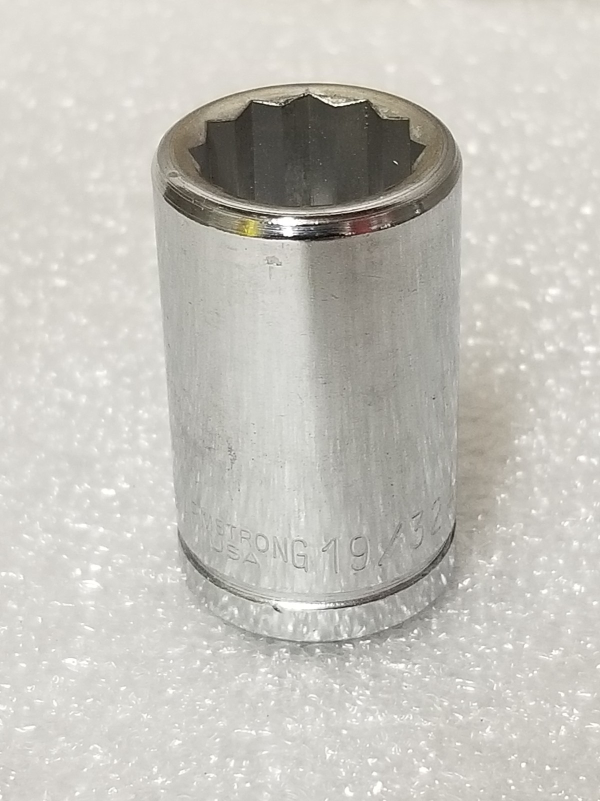 Armstrong Armaloy ST-1219 1/2"-Drive 12-Pt Standard Socket 19/32" Made in USA