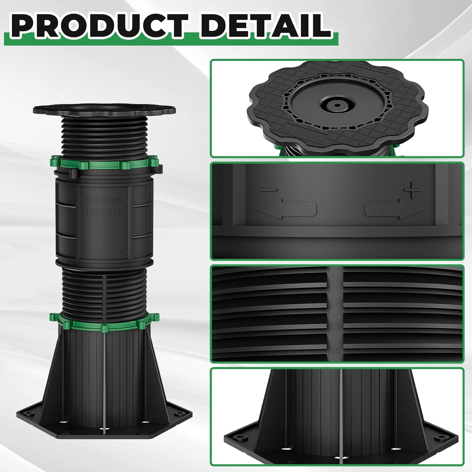 4 Pack Adjustable Bed Support Legs - 8.6"-13" Height Frame Stabilizer, Tool-Free