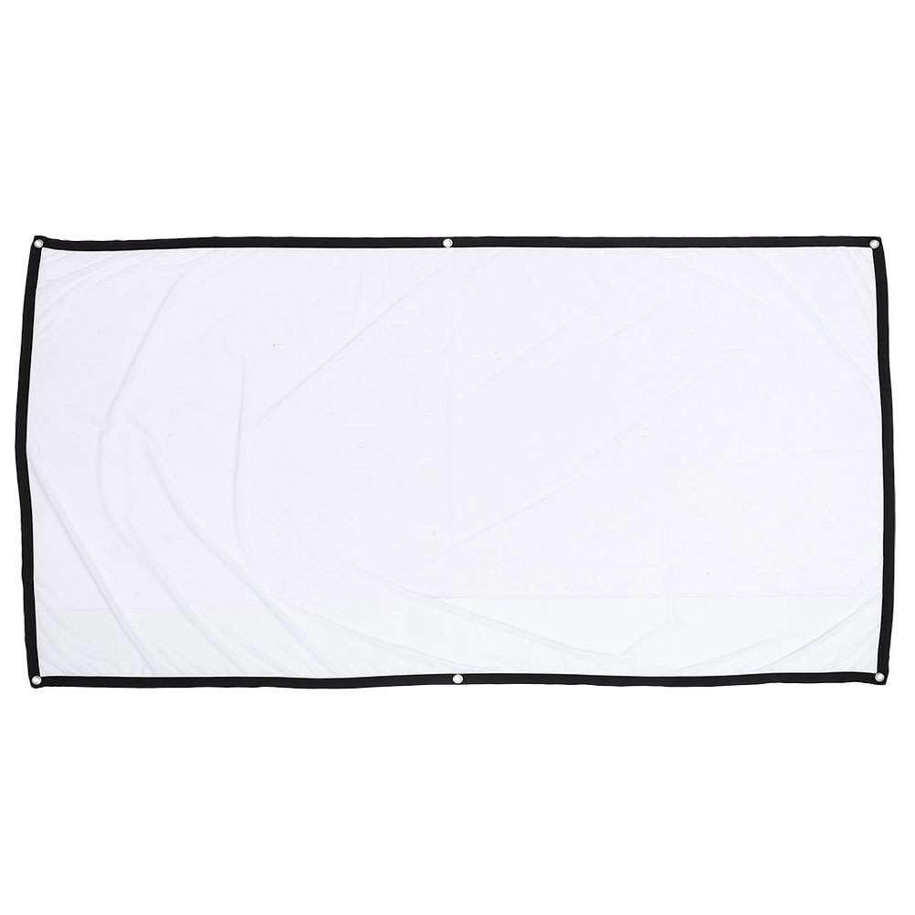 Durable Polyester Folding Projector Screen Portable White Movie Curtain