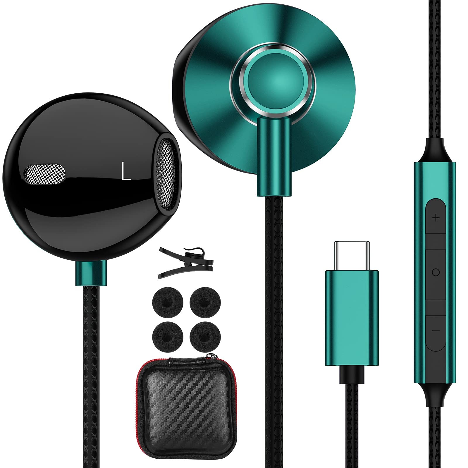 USB Earbuds for Galaxy S26 S25 S24 S23 S22 HiFi Headphones