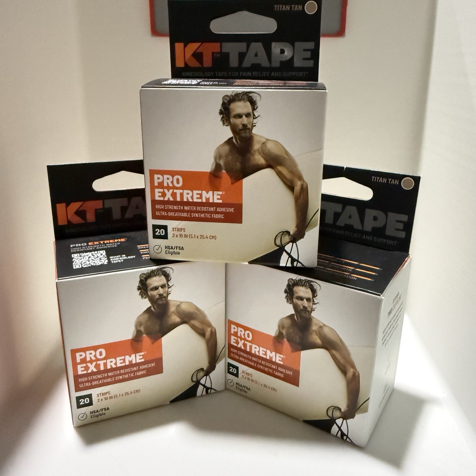 3 box - KT TAPE Pro Extreme Sports Tape Titan  20ct 2in x 10in Water Resistant