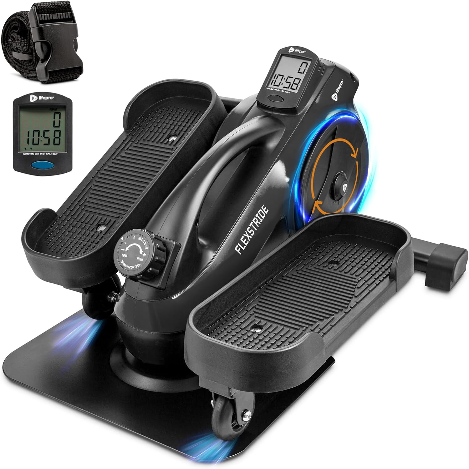 Portable under Desk Elliptical Exercise Machine - Motorized Pedal Exerciser for
