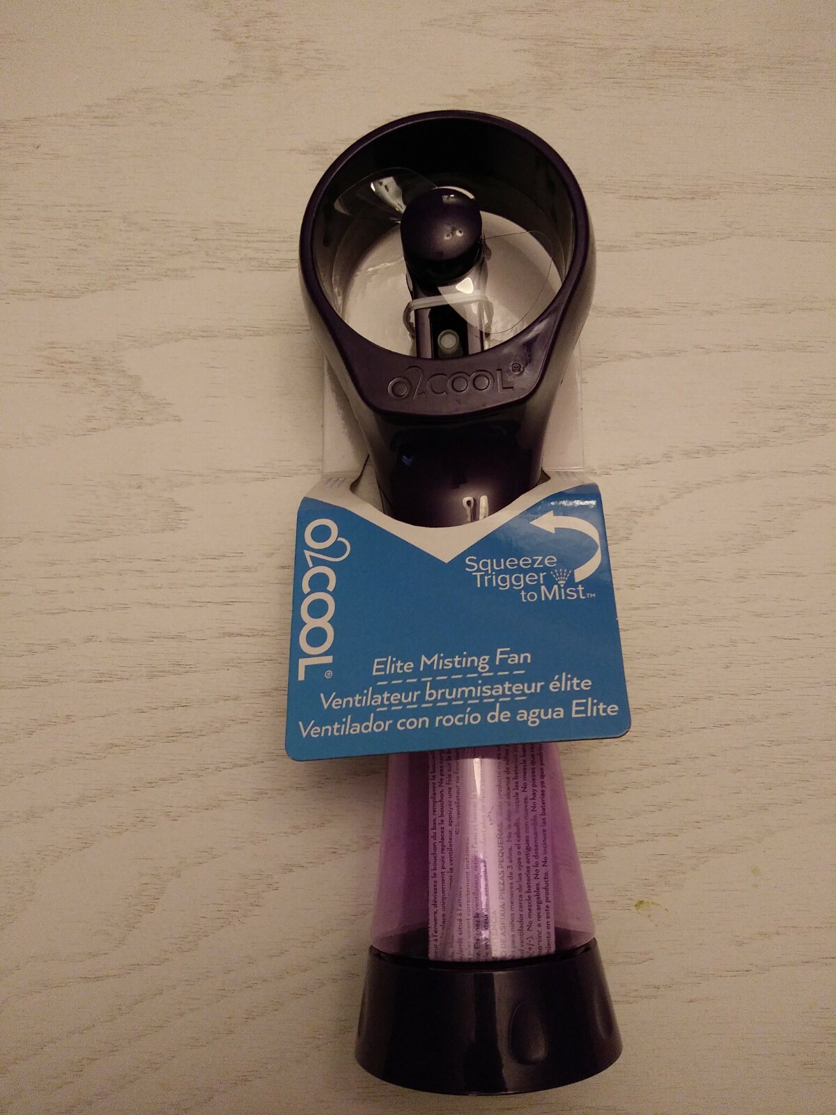 O2COOL Elite Misting Battery Operated Portable Cooling Fan - Purple