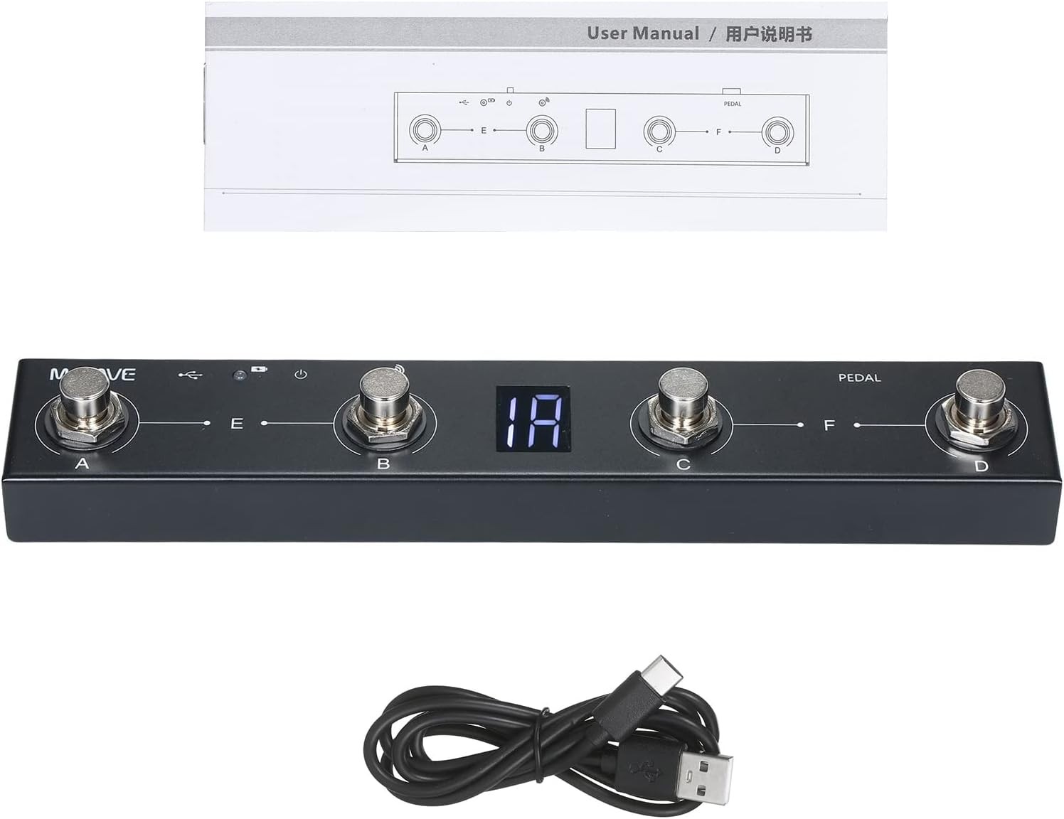 Btuty BT MIDI Foot Controller Wireless Rechargeable 4...