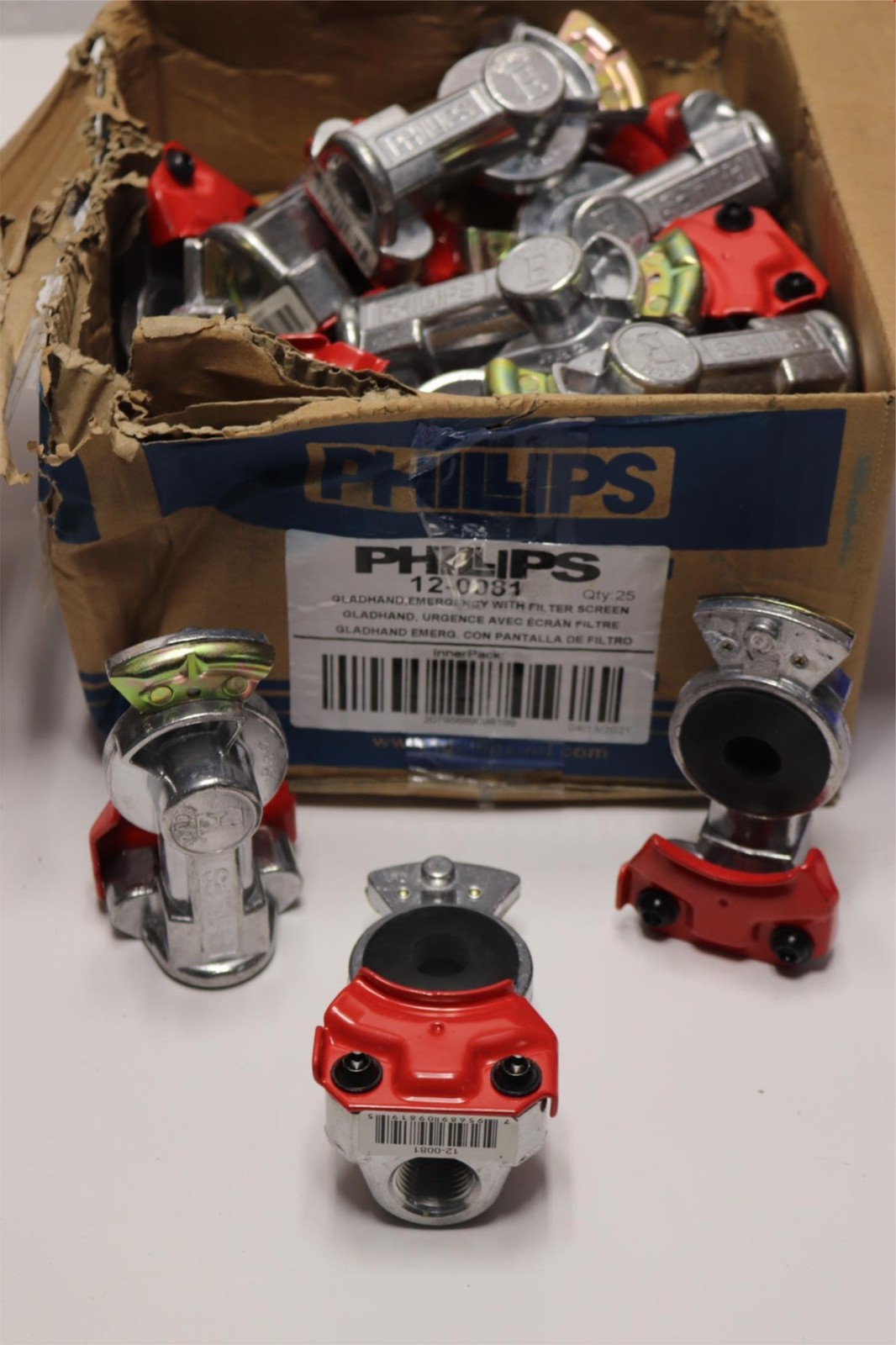 25x Lot Genuine Phillips Red Emergency Straight Mount Gladhand 12-008
