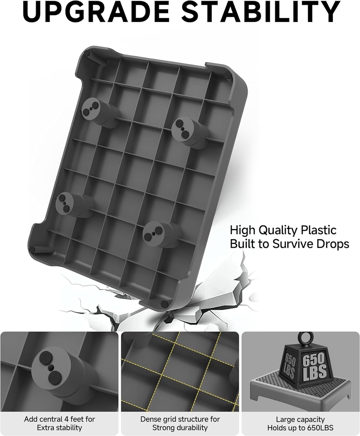 Mobility Step Stool for Adults, Bed Step Stools, 680 LBS Capacity Safety Step