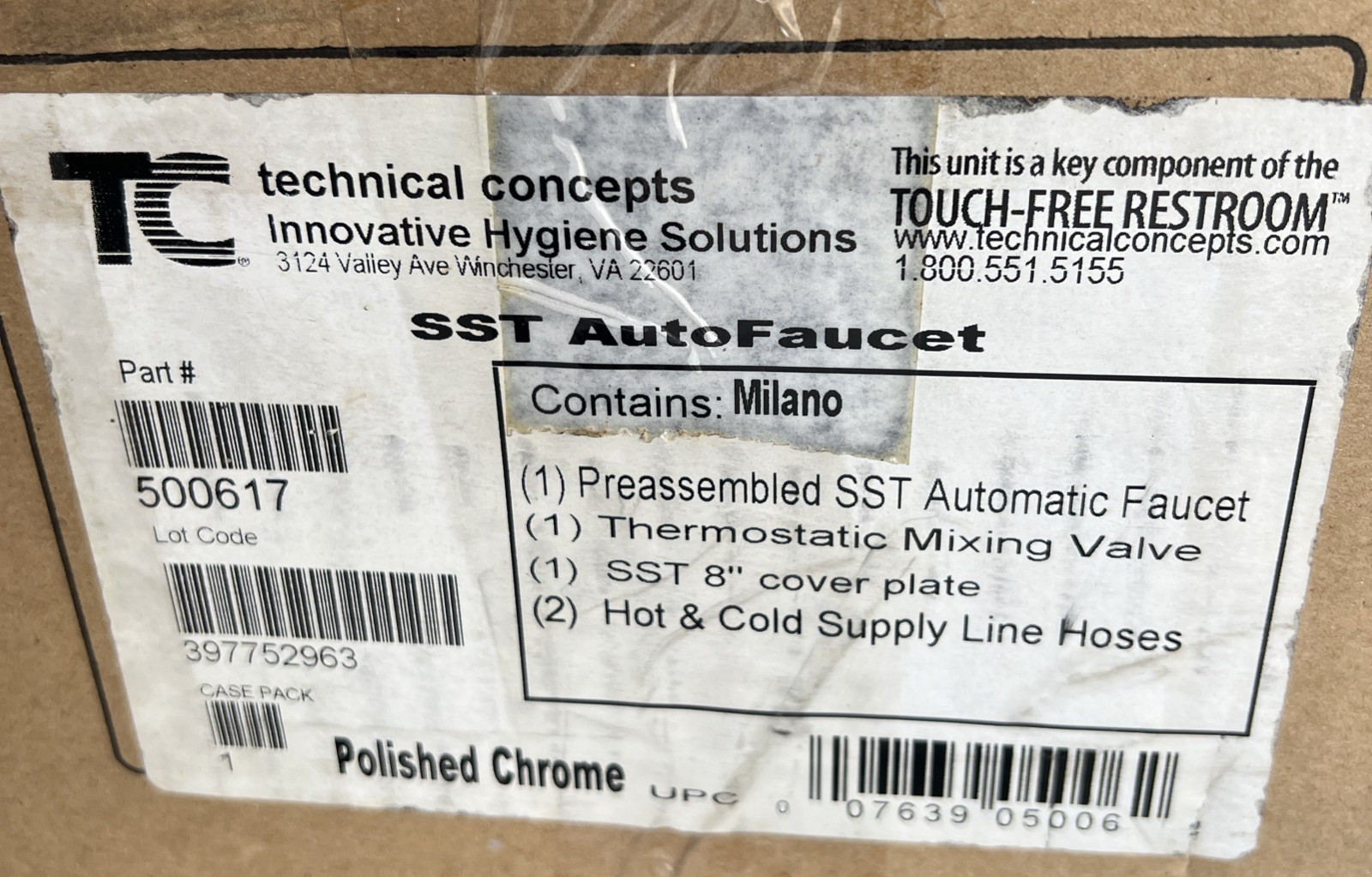 Technical Concepts 500617 AutoFaucet Surround Sensor Technology Milano Chrome GC