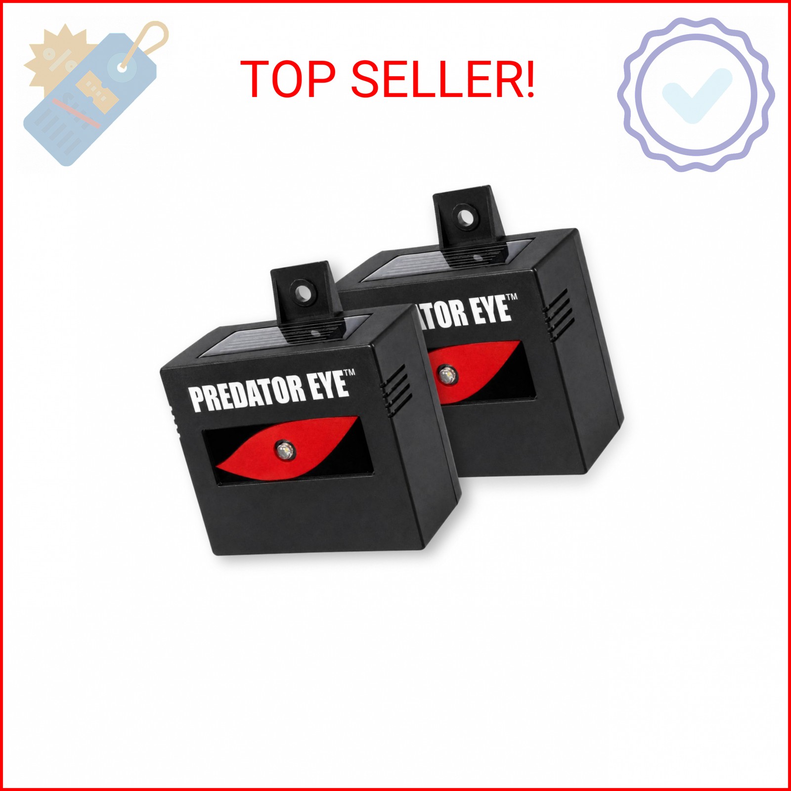 ASPECTEK Predator Eye Solar Animal Deterrent - 2 Pack, Flashing Red Light Repell