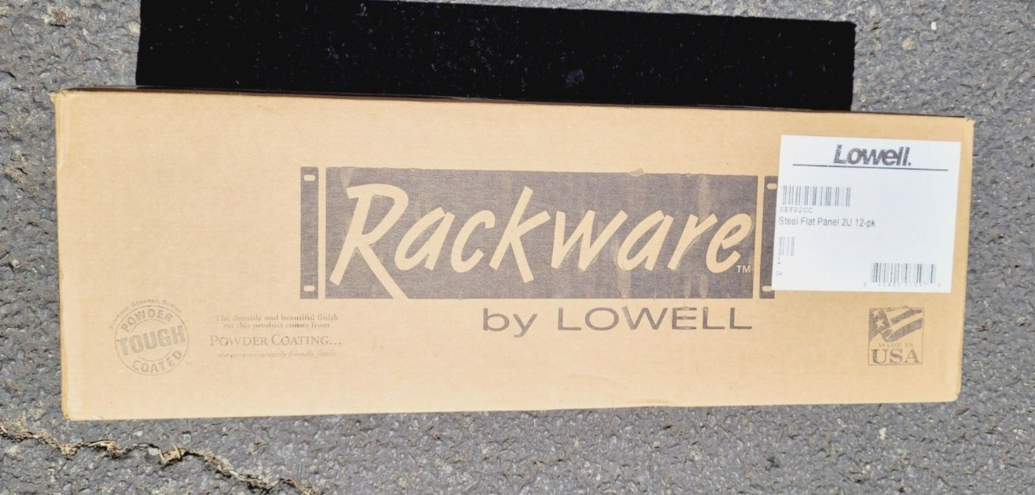 BRAND NEW SEALED Lowell RackWare SEFP-2 Black 19" 2U Steel Filler Blank