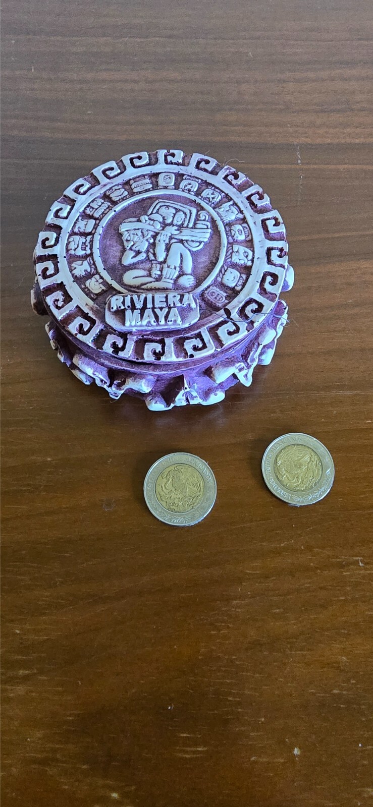 Purple Resin Riviera Maya Trinket Holder and Coins