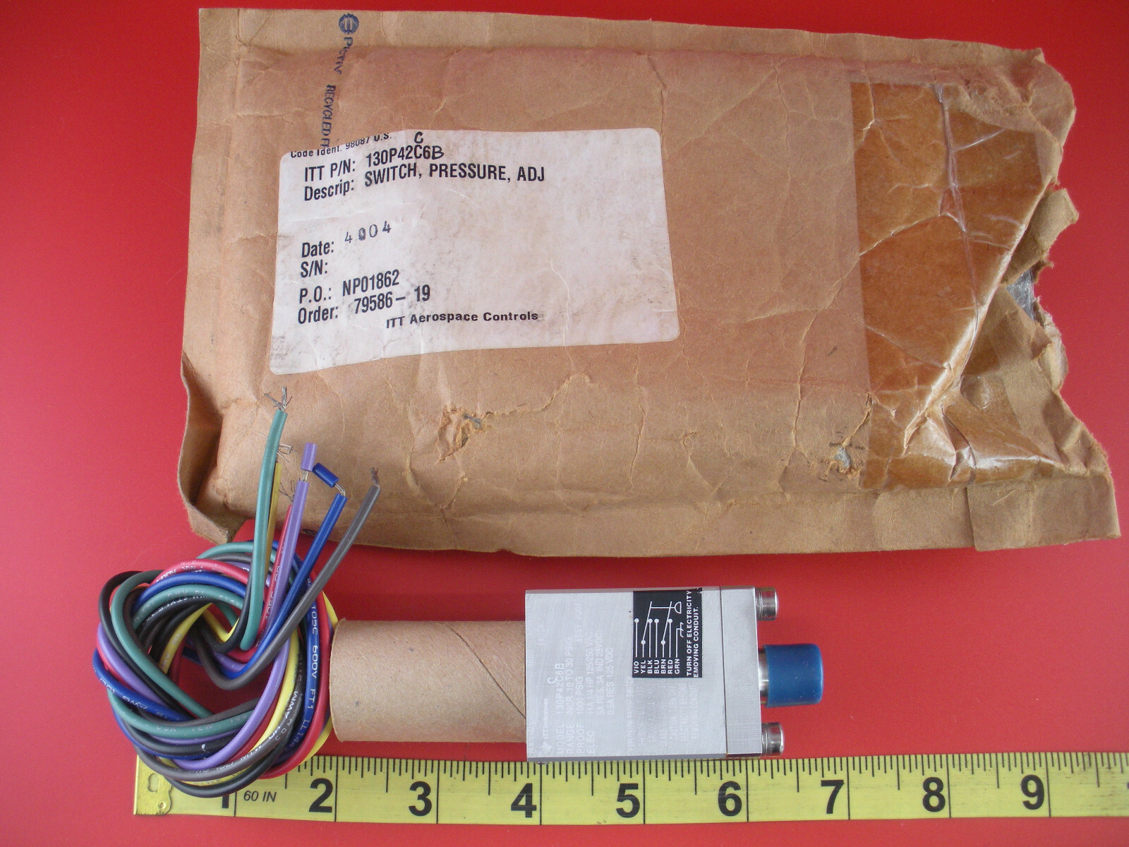 ITT 130P42C6B Pressure Switch Adjustable 130P42C Neodyn 7-30 psig Series 130 New