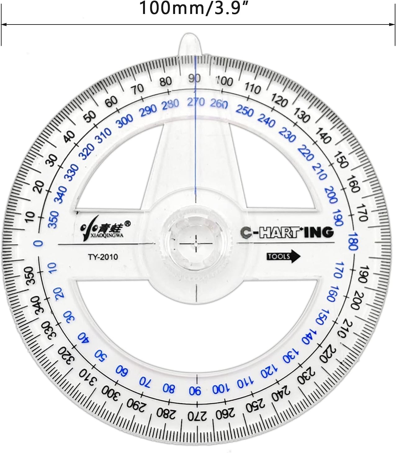 30 Pack 360 Degree Circle Protractor Clear Plastic Ruler for Math Geometry Set
