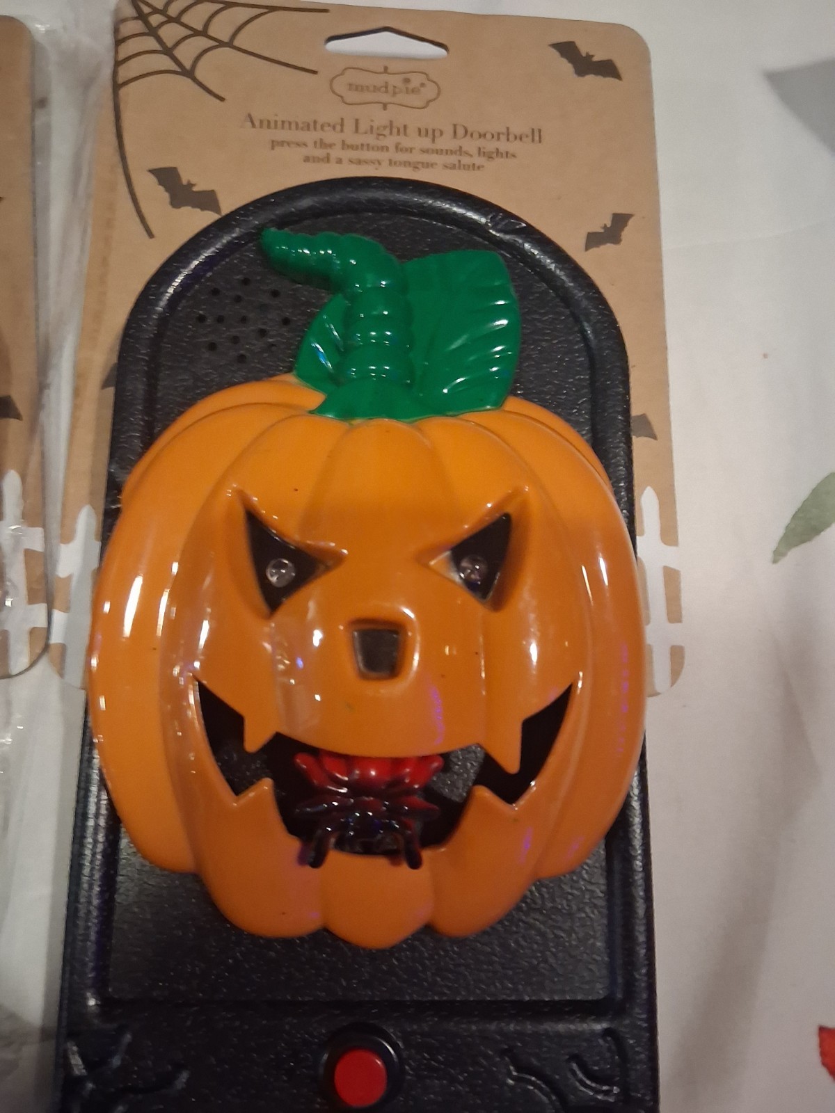 (1) Mudpie Animated Light Up  Doorbell Halloween JackoLantern