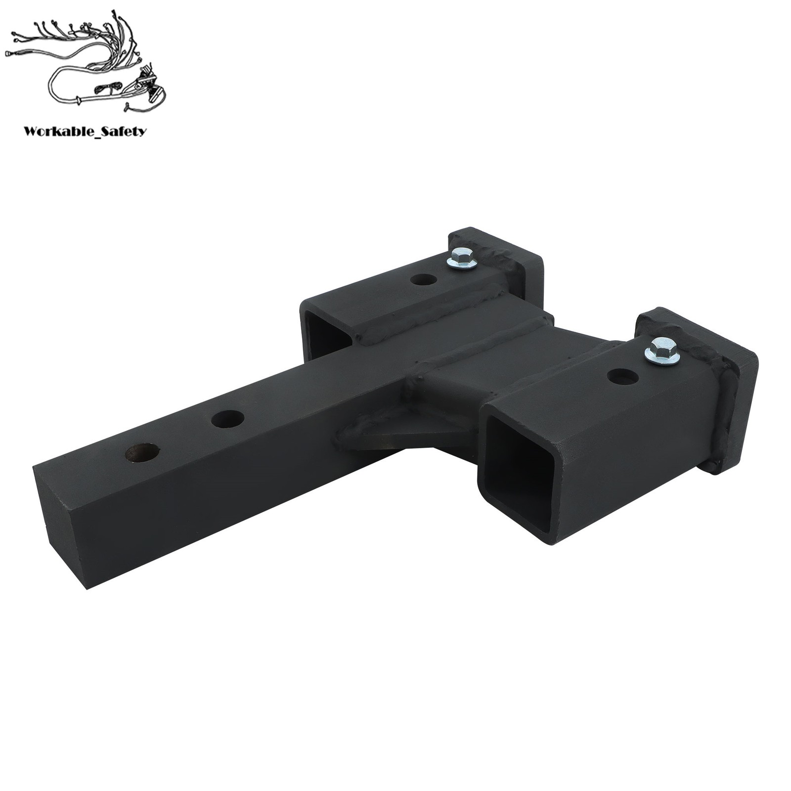 2" Receiver Dual Hitch Adapter 2" Solid Shank 10000Lbs Capacity Easy Install
