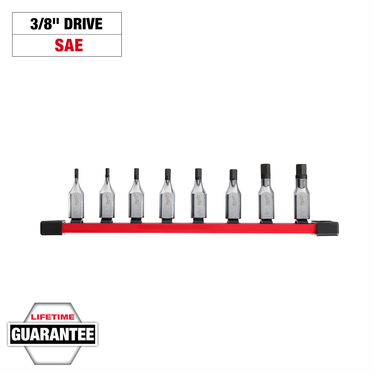 Milwaukee Tool 8pc 3/8" Drive Hex Bit Socket Set - SAE