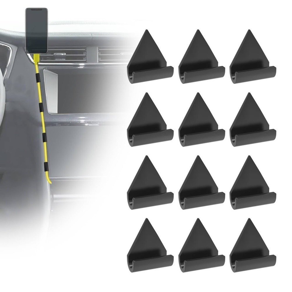 12 Pcs Automotive Cable Clips for Managing Phone Charger and Camera Cords