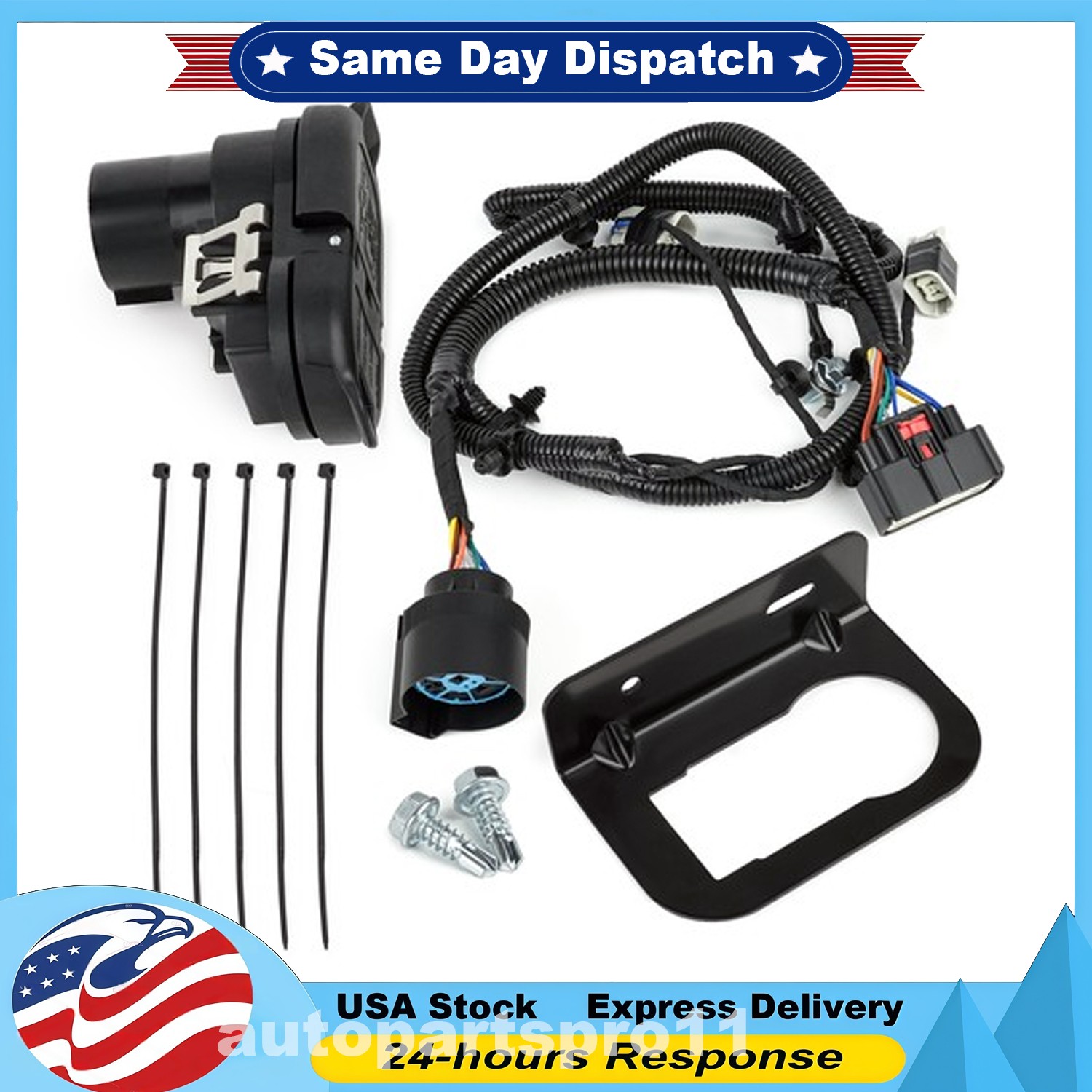 HL3Z-13A576-D Trailer Tow Harness Kit For Ford F-150 2015-2020 w/o Parking Aid