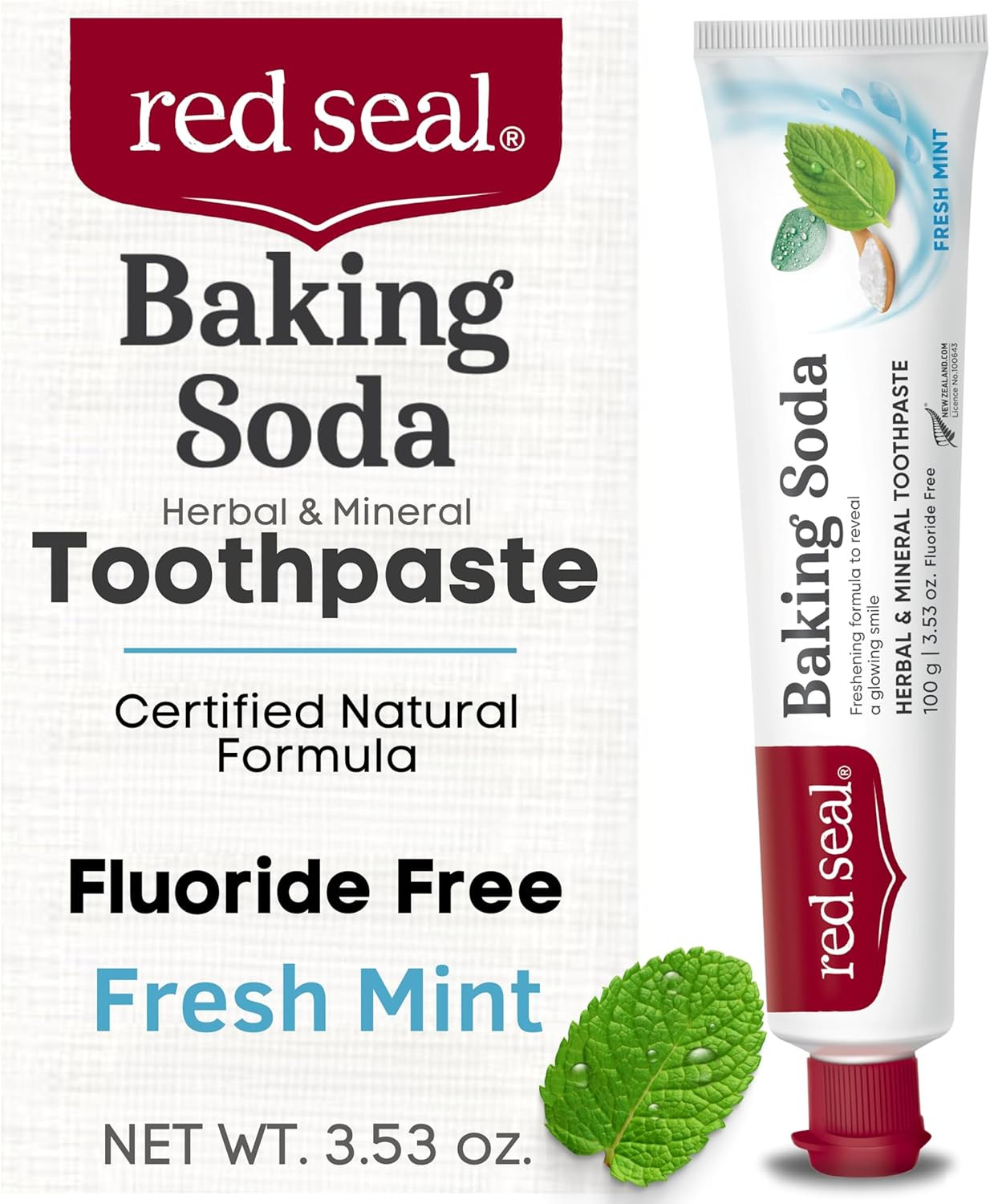 Fluoride Free Toothpaste - Baking Soda - Herbal & Mineral Formula, Vegan-Friendl