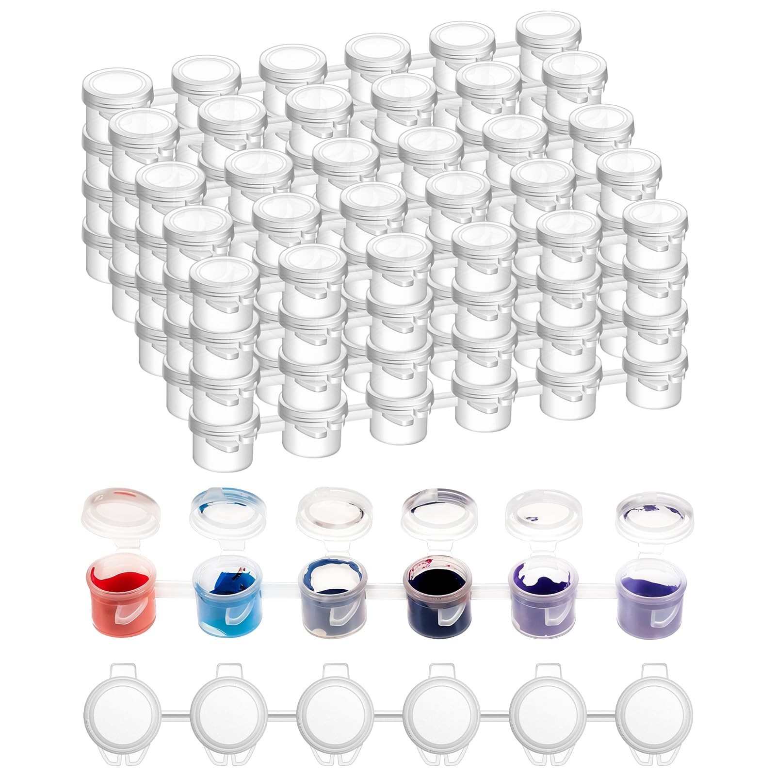120 PCS Paint Containers with Lids, 0.1 Oz Empty Paint Pots with Lids 20 Stri...