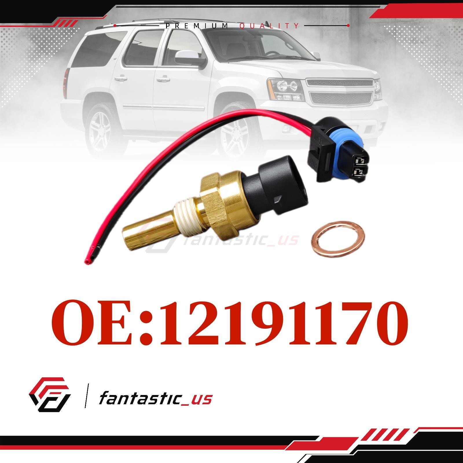 Coolant Temperature Temp Sensor W/ Connector Fits For GMC Canyon Envoy 812608814