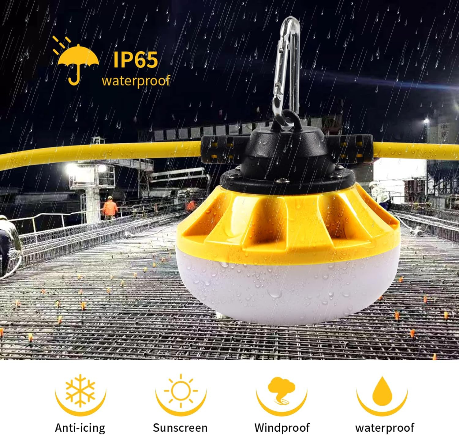 50FT Construction String Lights LED Industrial Grade Best for Construction Sites