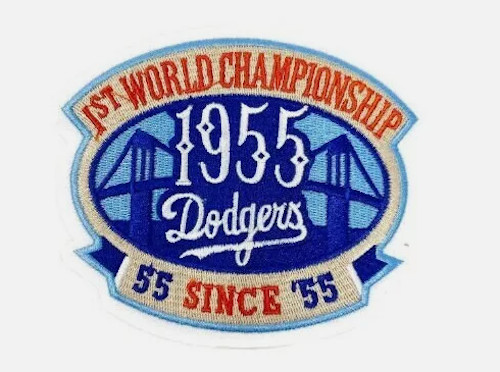 BROOKLYN - LA DODGERS - 50th ANNIVERSARY - WS CHAMPS - Embroidered Iron-On Patch