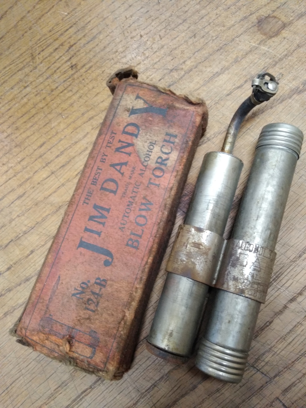 Vtg 1940's Jim Dandy Self-Generating Alcohol Blow Torch with Original Box