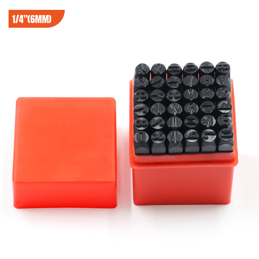 6MM 1/4" 36PCS Letter & Number Stamp Set Metal Leather Jewelry Punch DIY Gifts