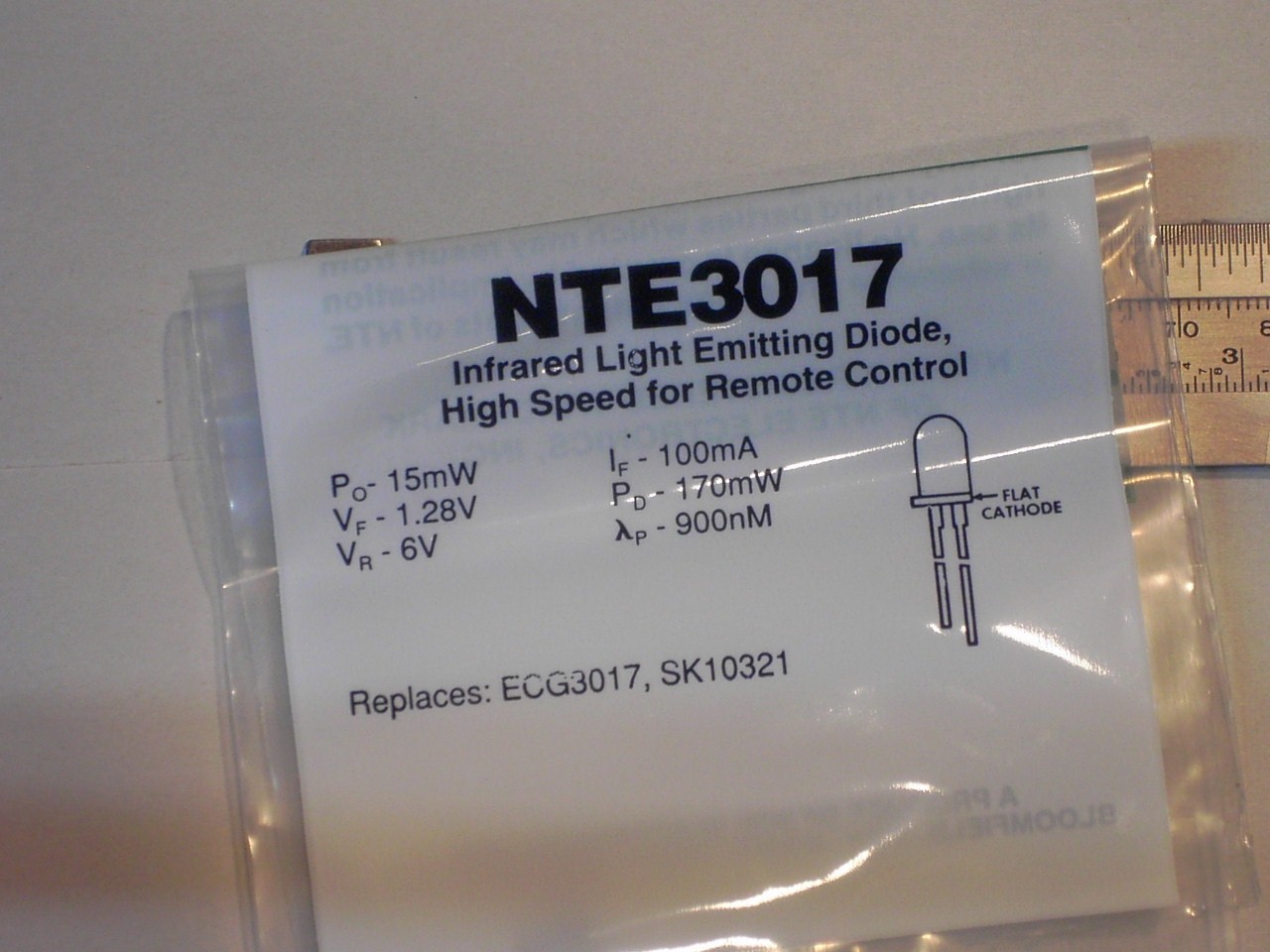 NTE 3018 Red 5V LED Lot of 3 Pcs