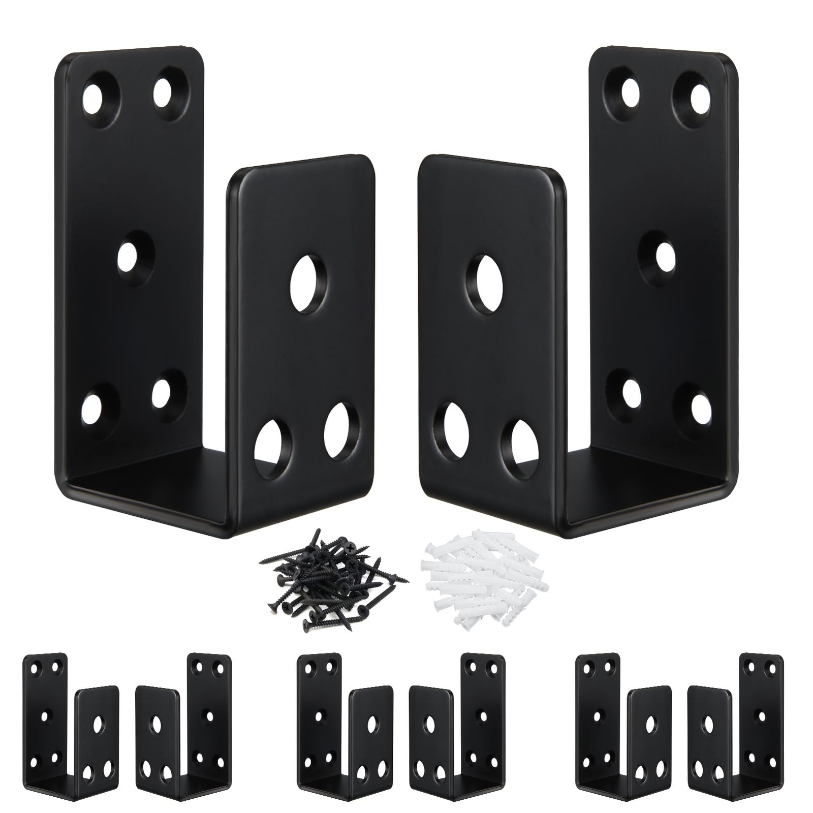 Door Barricade Brackets 8 Pack Heavy Duty Security Open Bar Holder Fits 2 x 4