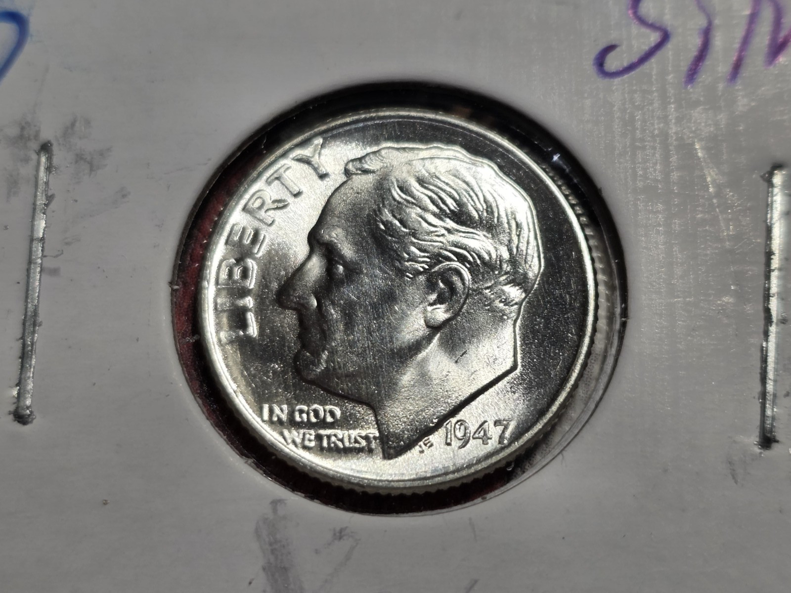 1947 D Roosevelt Dime 10¢ -nice BU 90% Silver- Highly LUSTROUS  "FREE SHIPPING"