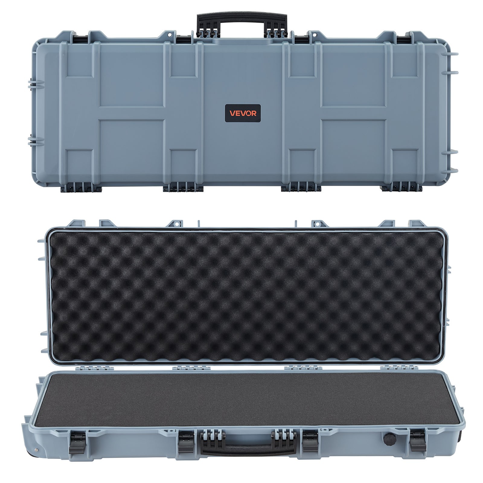 VEVOR Hard Rifle Case 42 in Gun Storage Case IP67 Waterproof & Dustproof Grey