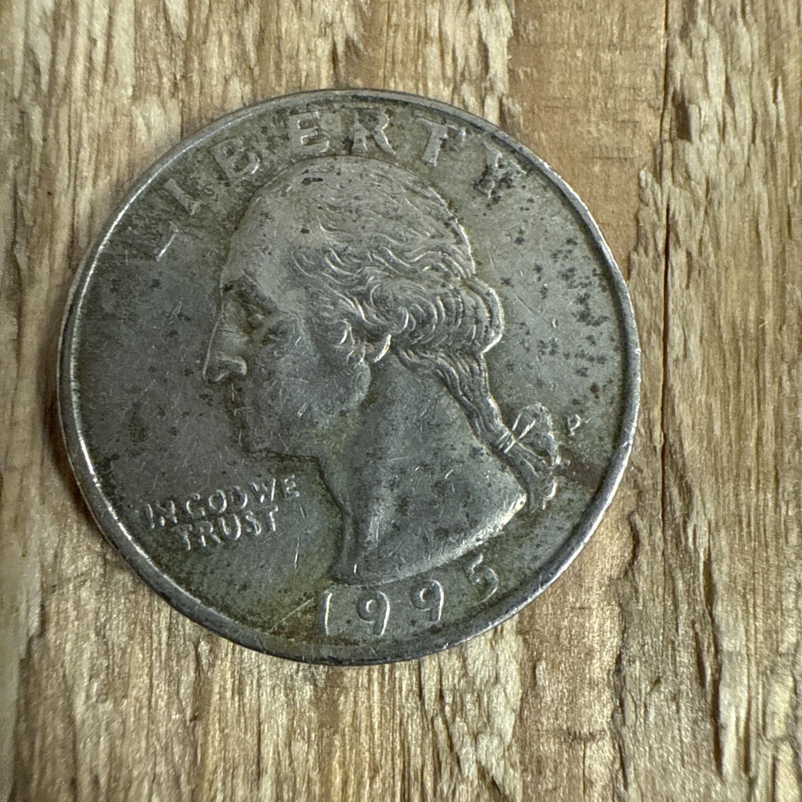 1995 P Washington Quarter ERROR RARE "In COD We Trust"