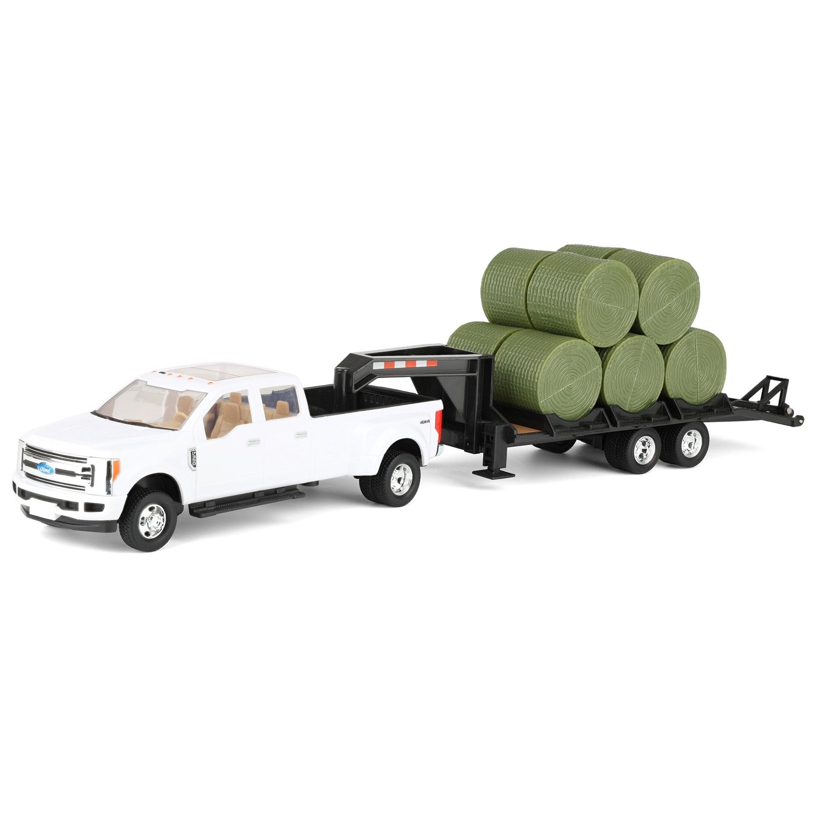 1/32 Ford F-350 Dually Pickup Truck w/ Trailer & Bales Ertl Tomy LP68114 46631