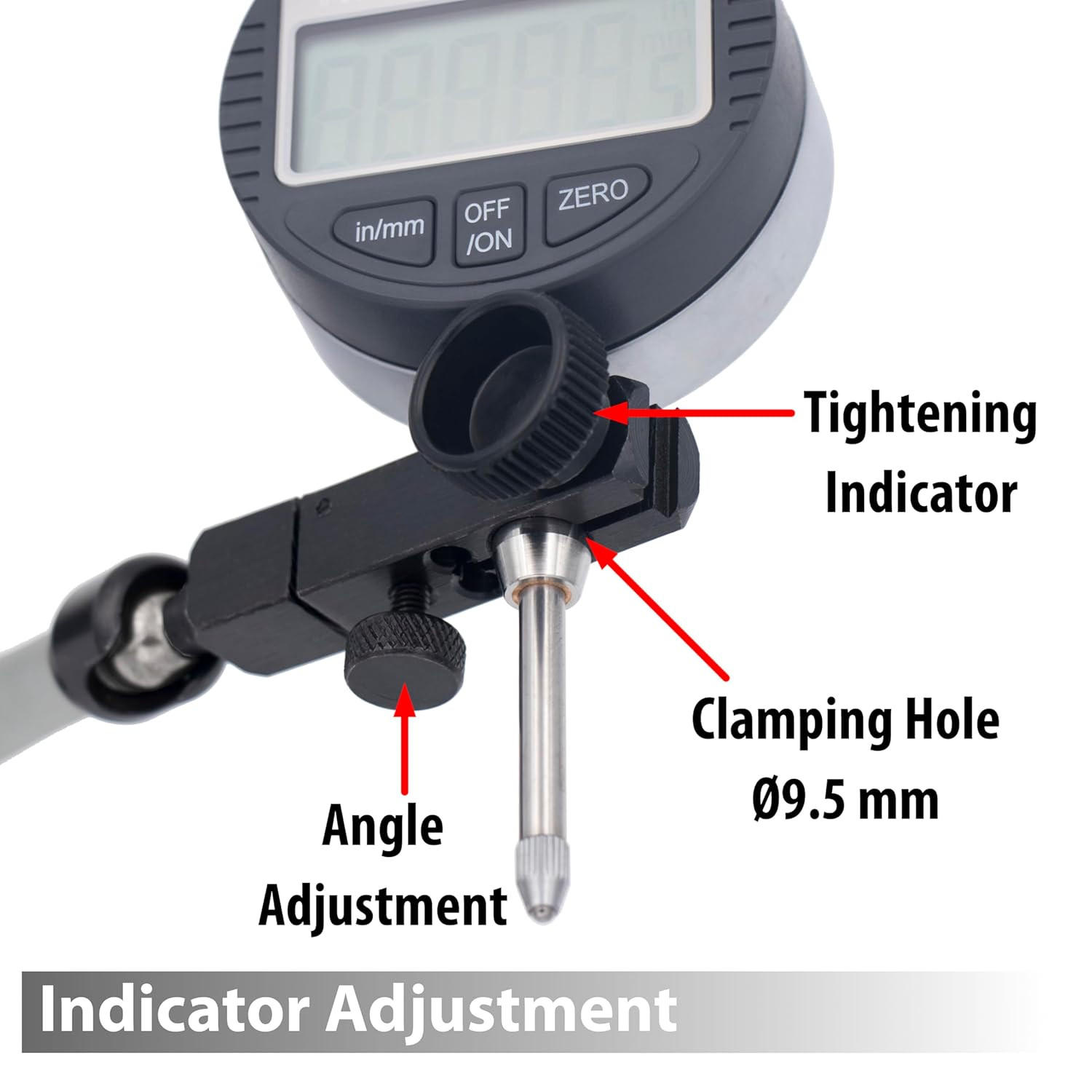 Digital Indicator with Magnetic Base, 0-1 Inch/25.4mm, Auto Off Feature