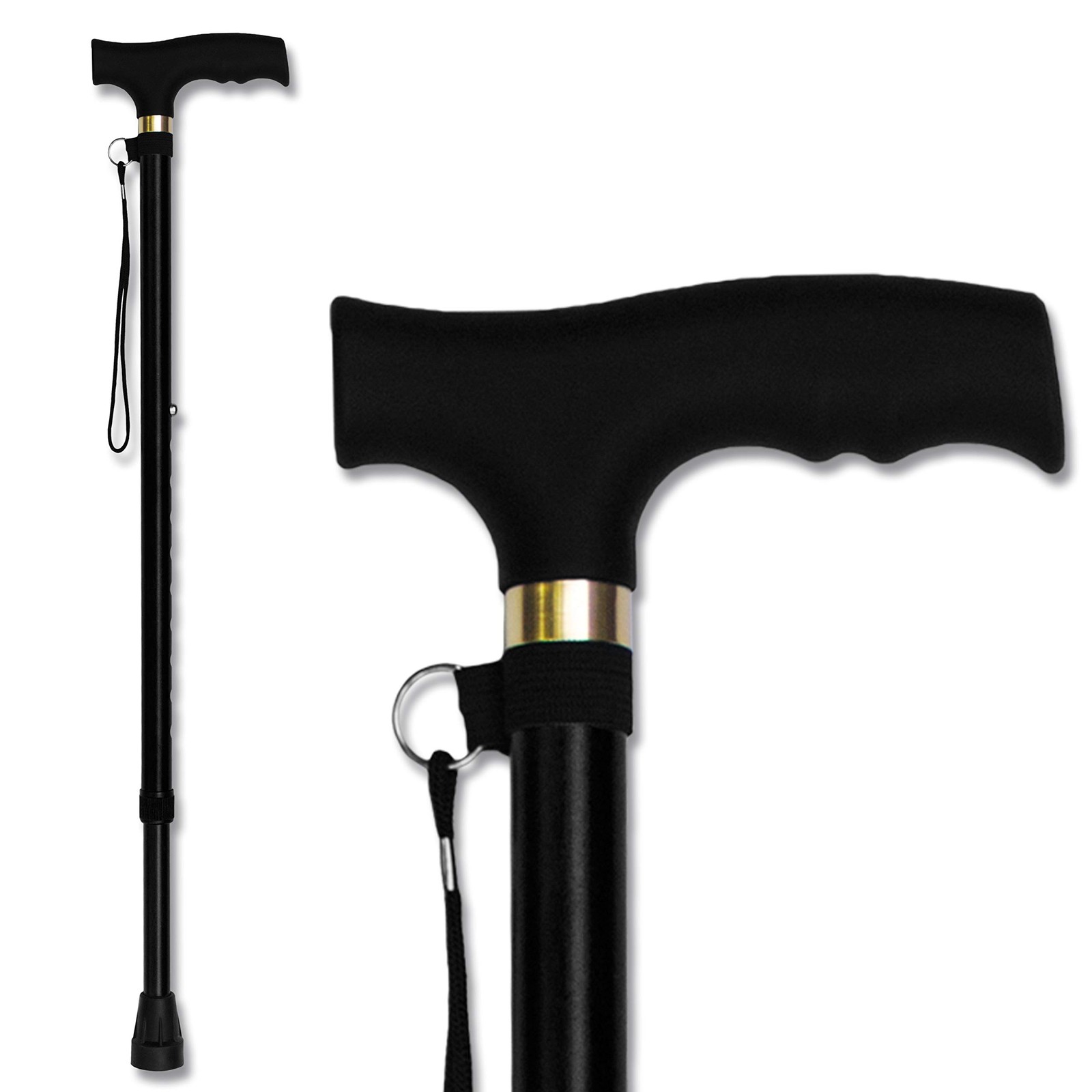 RMS Walking Cane - Adjustable Stick - 1 Count (Pack of 1), Black