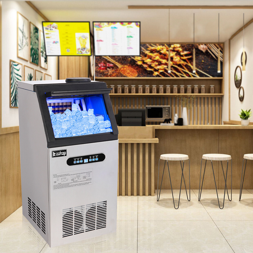 110lbs/24h Commercial Built-in Ice Maker Machine Display Ice Cube Machine 110V