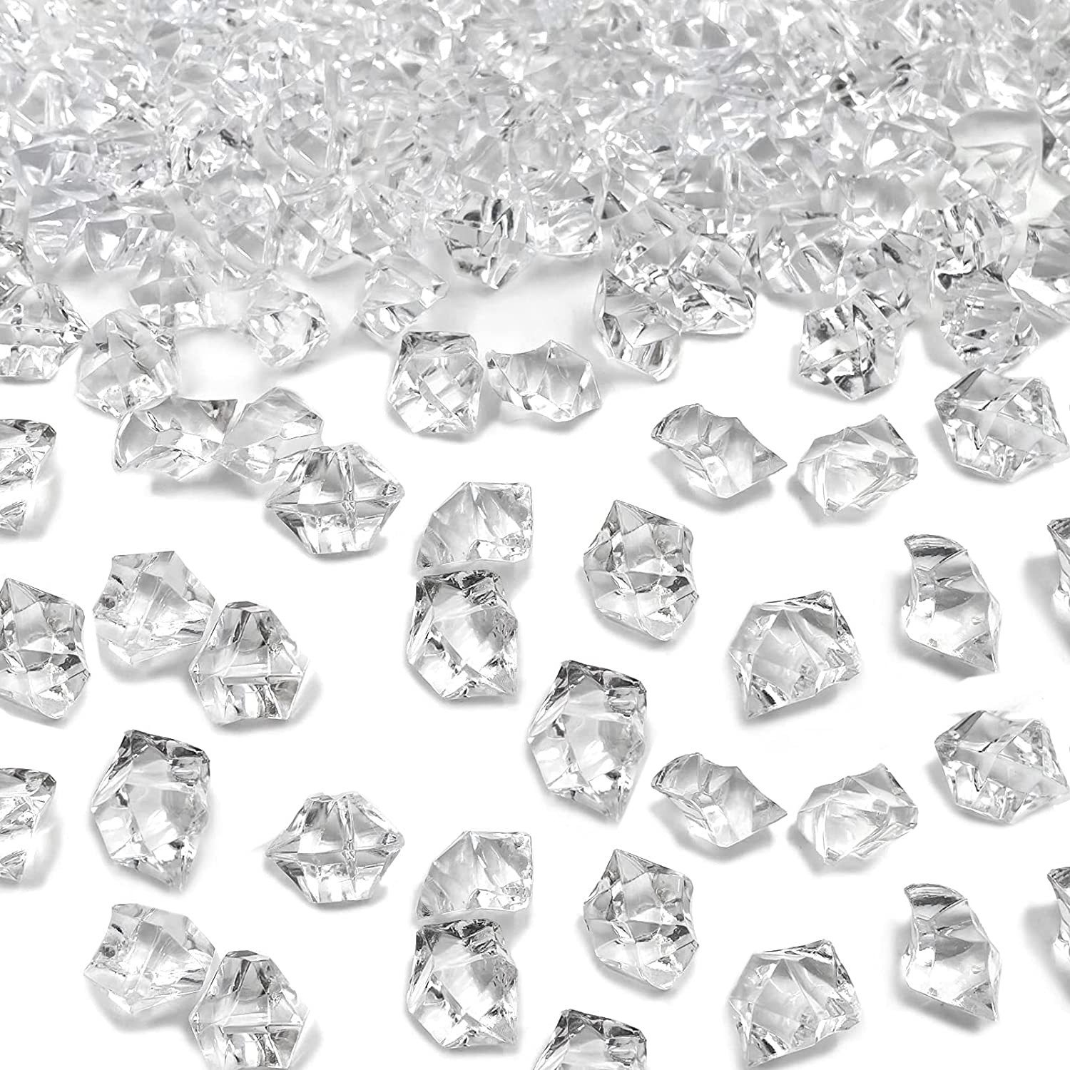 Fake Ice Cubes, 1000 Pcs Acrylic Ice Rocks for Centerpieces, 11 * 14 Mm Artifici