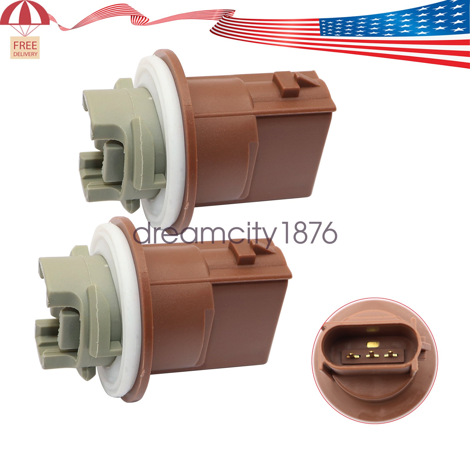 2x Bulb Sockets Headlamp Parking Turn Signal Brake Tail Light  for Ford F150