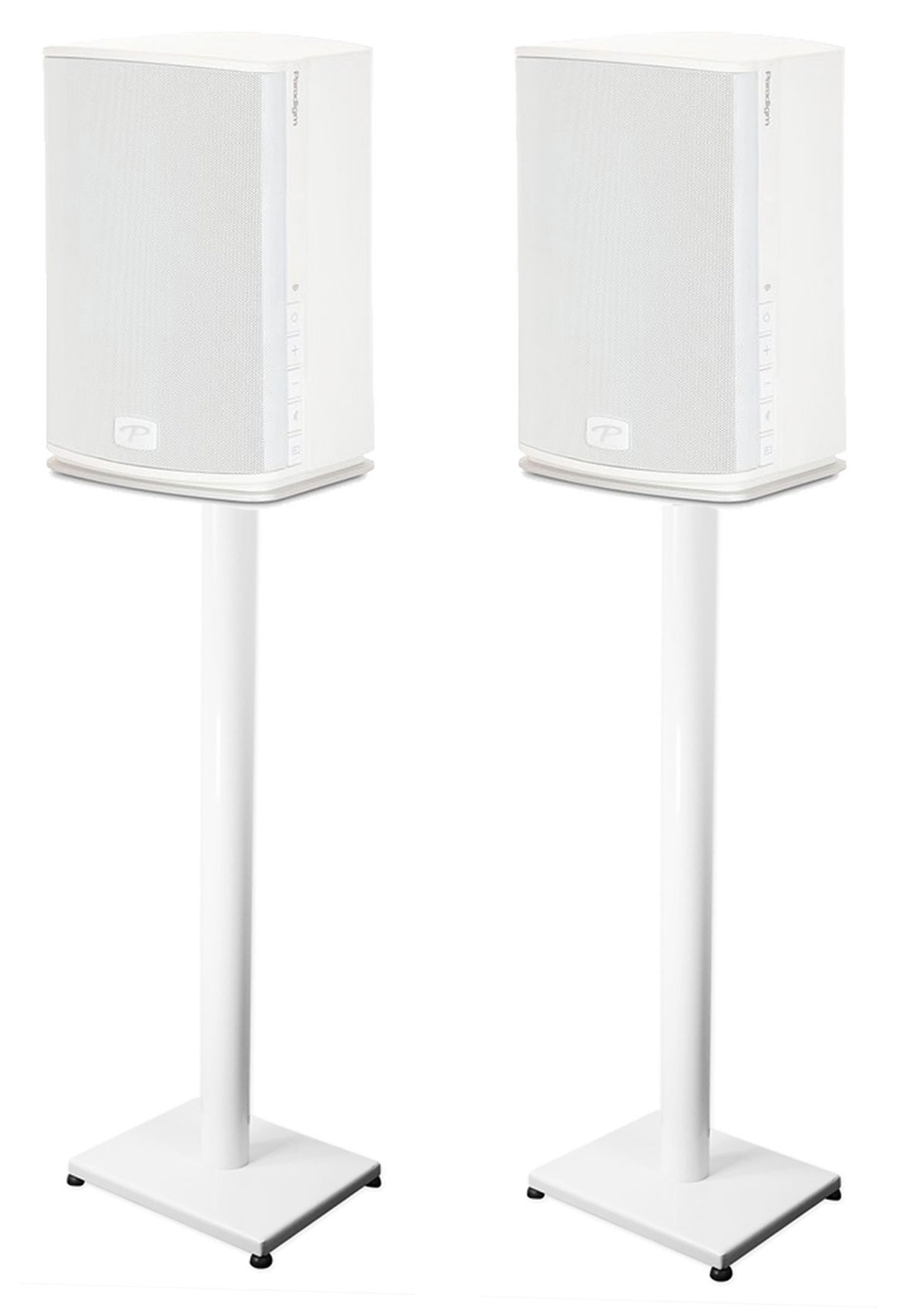 Pair 37” Steel White Stands For Paradigm PW 600 Bookshelf Speakers