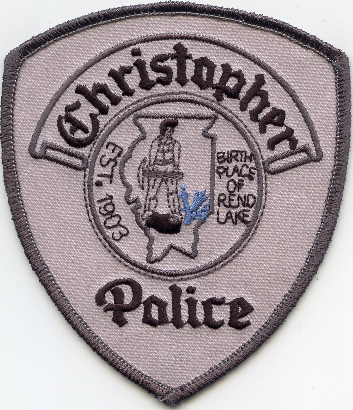 CHRISTOPHER ILLINOIS IL Birth Place of Rend Lake POLICE PATCH