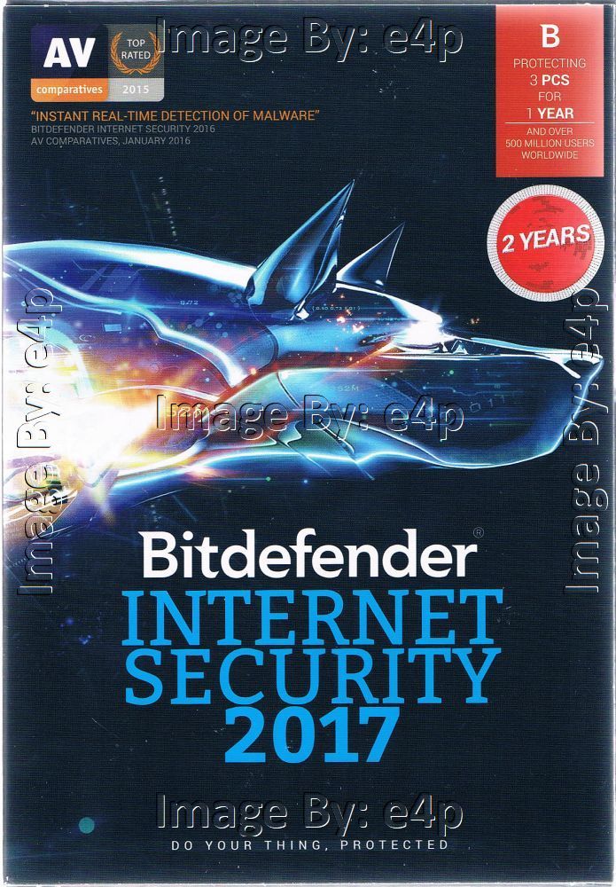 BITDEFENDER INTERNET SECURITY 2017 3 PCS 2 YEARS BRAND NEW FACTORY SEALED RETAIL