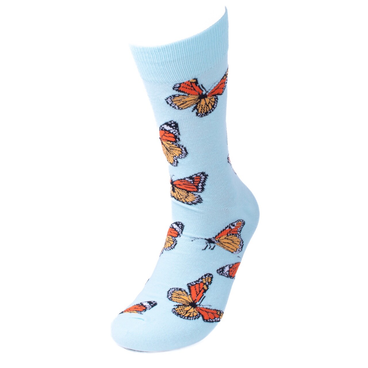 Men's Butterfly Novelty Socks Blue Nature Fun Crew Socks