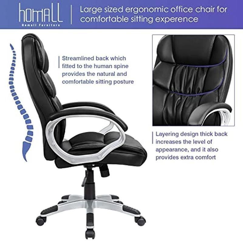 High Back Computer Desk Chair PU Leather Modern Executive Swivel Task Chair US