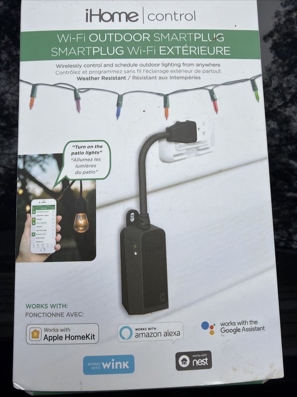 iHome ISP100BC Outdoor HomeKit Smart Plug Weather Resistant WiFi Holiday Lights!