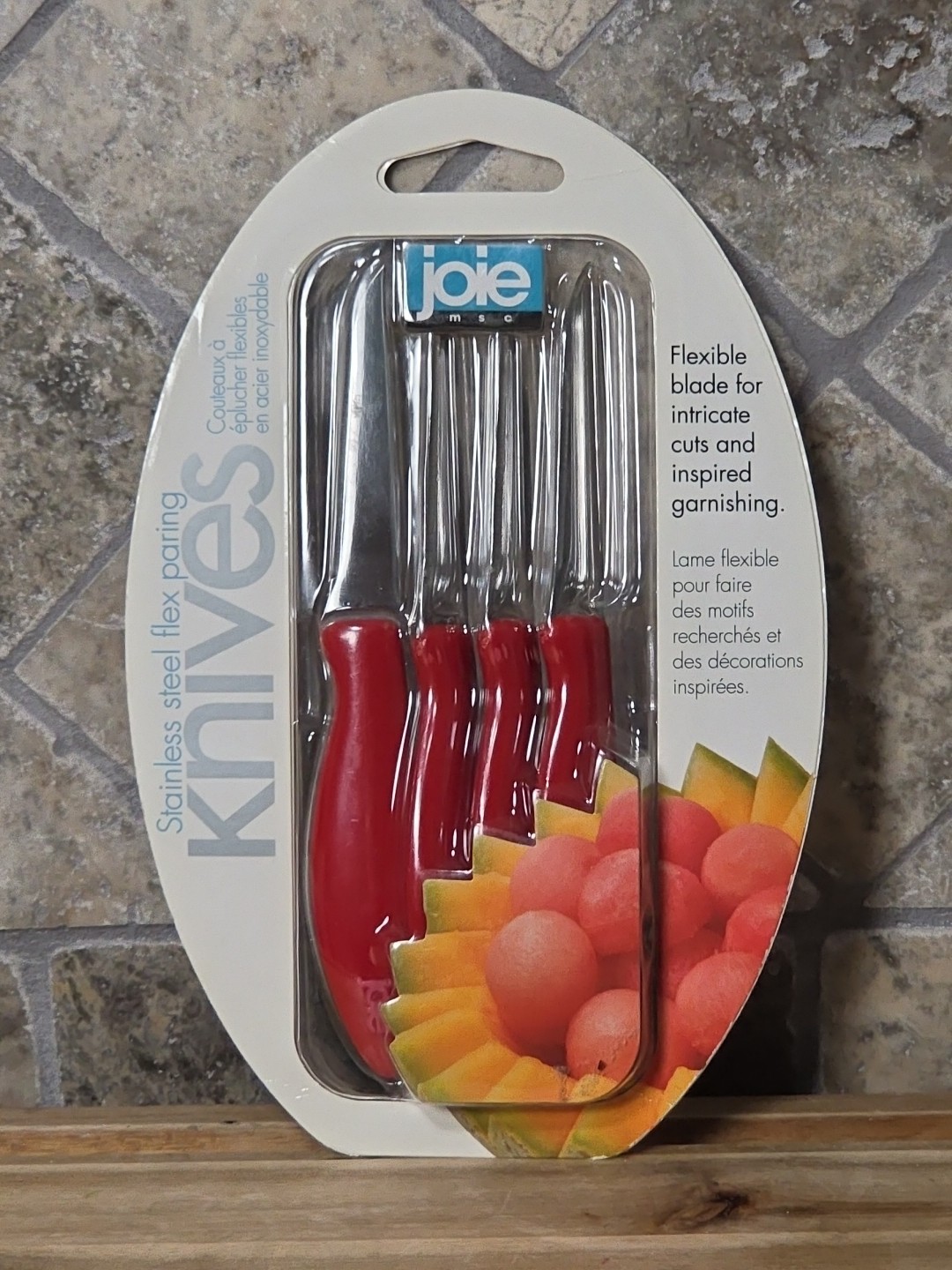Set Of 4 Joie 26028 Stainless Steel Flexible Paring/Garnishing Knives