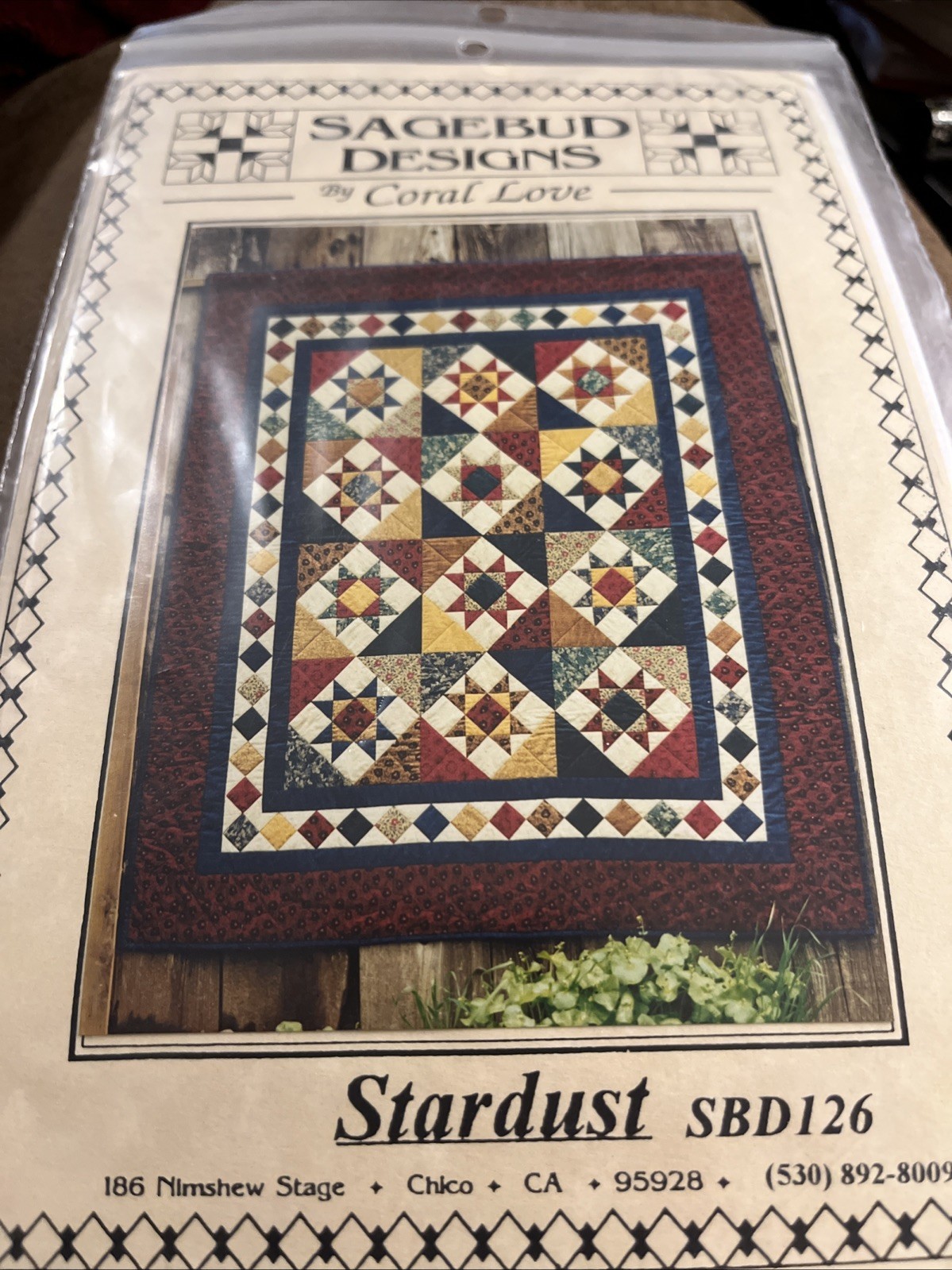 Stardust QUILT PATTERN 65.5" x 78" Sagebud Designs SBD126 Coral Love